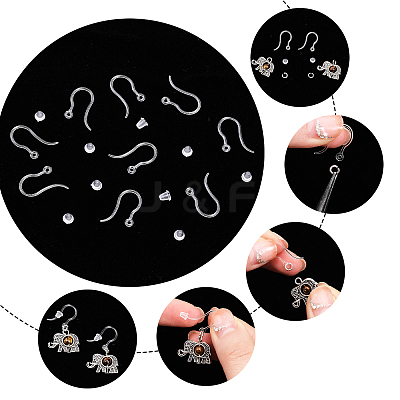 100Pcs Transparent Resin Earring Hooks RESI-CA0001-49-1