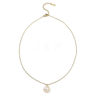 ABS Plastic Pendant Necklaces NJEW-E105-24KCG-1