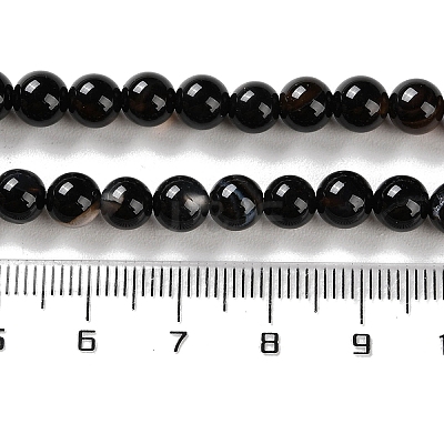 Natural Striped Agate/Banded Agate Beads Strands G-Z060-A01-A08-1