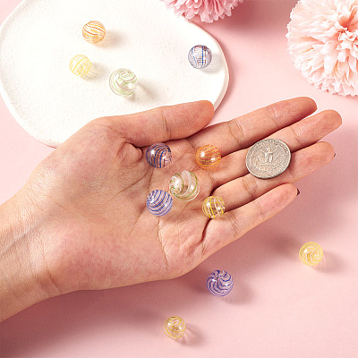 12Pcs 6 Style Transparent Handmade Blown Glass Globe Beads GLAA-PJ0001-03-1