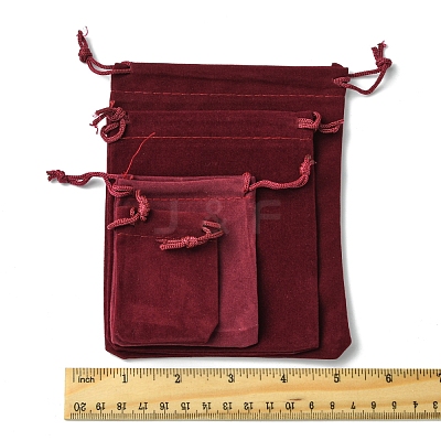 30Pcs Rectangle Velvet Pouches TP-FS0001-02B-1