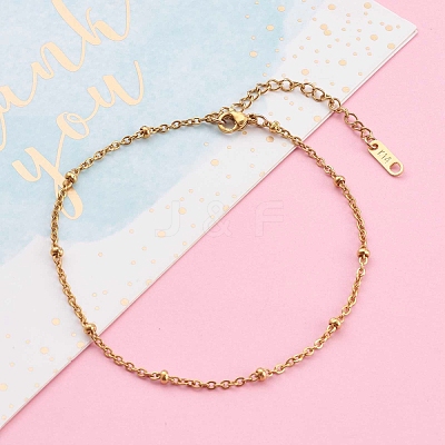 304 Stainless Steel Satellite Chain Anklets AJEW-AN00393-1