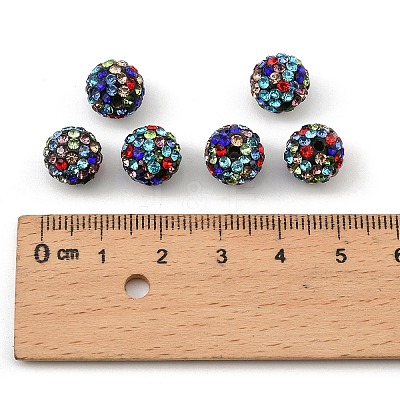 Polymer Clay Pave Rhinestone Beads RB-Q197-10mm-30-1