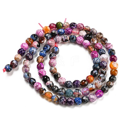 Dyed Natural Fire Crackle Agate Beads Strands G-G007-01C-1