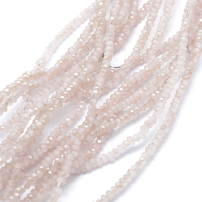 Electroplate Glass Beads Strands X-EGLA-J144-HR-C07-1