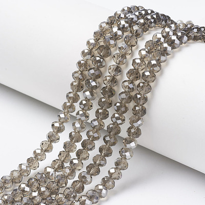 Electroplate Transparent Glass Beads Strands EGLA-A034-T4mm-E06-1