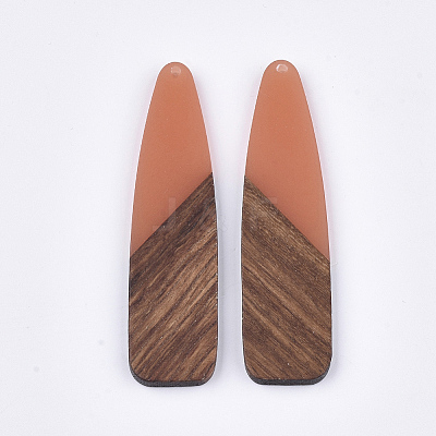 Resin & Walnut Wood Big Pendants X-RESI-S358-98B-1