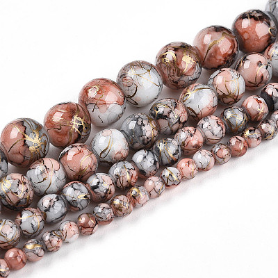 Baking Paint Glass Beads Strands DGLA-N003-4mm-B05-1