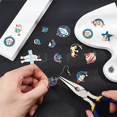 48Pcs 12 Style Alloy Enamel Pendants PALLOY-FH0001-78-1