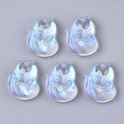 Electroplate Transparent Glass Pendants GLAA-YW0003-06-1