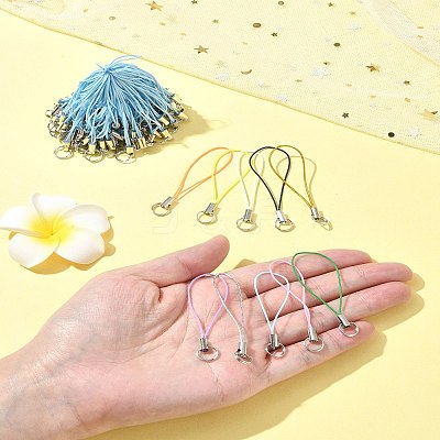 100Pcs Polyester Cord Mobile Straps MOBA-FS0001-02F-1