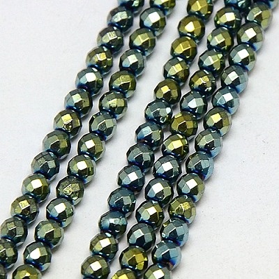 Electroplate Non-magnetic Synthetic Hematite Beads Strands G-J169B-4mm-06-1