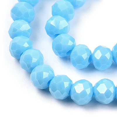 Electroplate Glass Beads Strands EGLA-A034-P1mm-A06-1