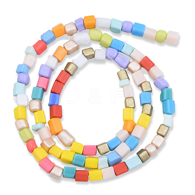 Opaque Spray Painted Glass Bead Strands GLAA-N047-05B-1