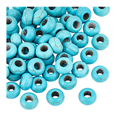 100Pcs Dyed Synthetic Turquoise European Beads SPDL-PH0001-03-1