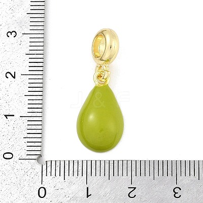 Brass Enamel Fruit European Dangle Charms KK-Z090-08G-09-1