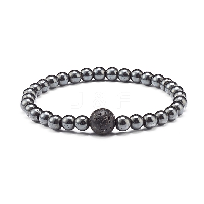 Energy Power Cross Beads Stretch Bracelets Set for Men Women BJEW-JB06891-1
