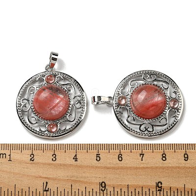 Cherry Quartz Glass Pendants G-Q158-03U-1