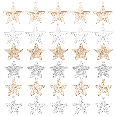 60Pcs 3 Style Brass Pendants KKC-FH0001-01-1