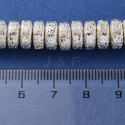 Electroplated Natural Lava Rock Beads Strands G-I360-A04-04-1