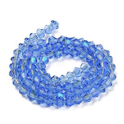 Transparent Electroplate Glass Beads Strands EGLA-A039-T4mm-L07-1