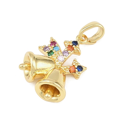 Christmas Brass Micro Pave Cubic Zirconia Pendants KK-H518-03A-G-1