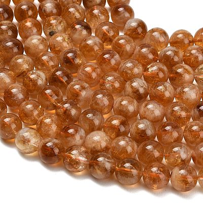 Hearted Natural Citrine Beads Strands G-L663-A02-10mm-1