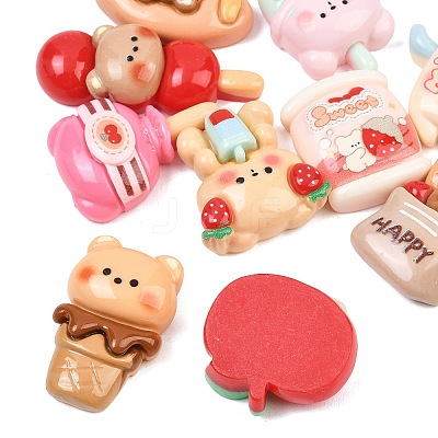 Bear Theme Opaque Resin Cabochons RE-CBAA355-01-1