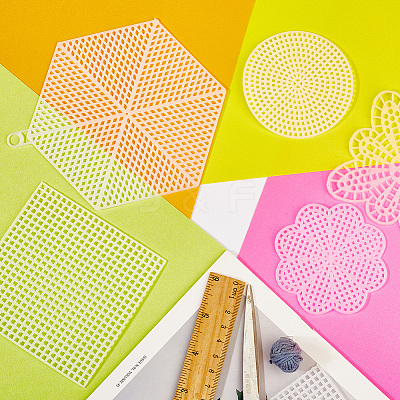 24Pcs 11 Styles DIY Plastic Canvas Shapes DIY-CP0012-41-1