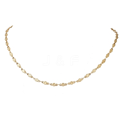 3.5MM 304 Stainless Steel Flower Link Chain Necklaces for Women NJEW-JN05599-1