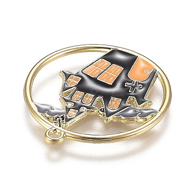 Halloween Theme Alloy Enamel Pendants X-ENAM-J649-12LG-02-1