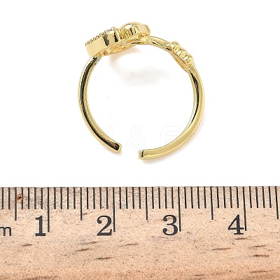304 Stainless Steel Cubic Zirconia Cuff Open Rings for Women RJEW-Z122-02G-05-1