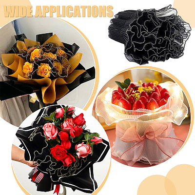 Pleated Gauze Yarn Flower Bouquets Wrapping Packaging DIY-WH0502-63-1