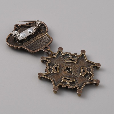 Crown & Cross Zinc Alloy Pendant Lapel Pin JEWB-WH0028-05B-1