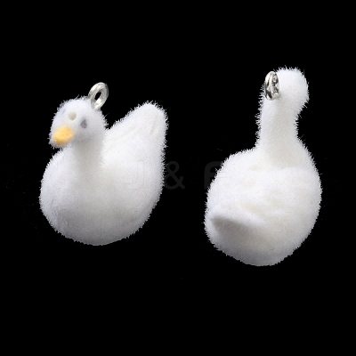 Flocking Opaque Resin Pendants RESI-F064-A05-1