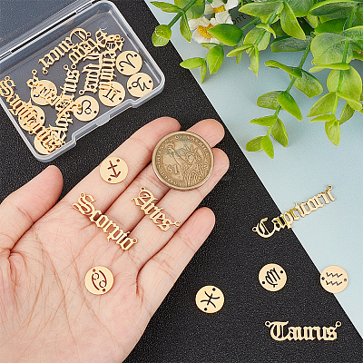 2 Sets 2 Styles 201 Stainless Steel Connector Charms STAS-UN0044-99-1