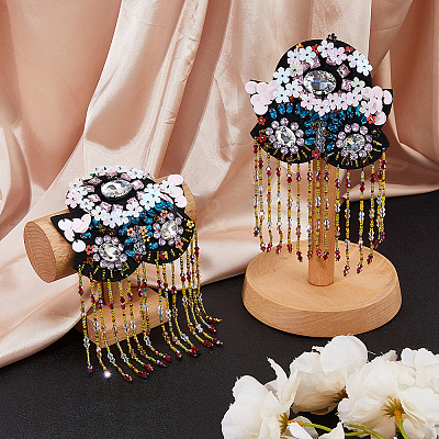 2Pcs Shaoxing Opera Costume Plastic Rhineston Brooches JEWB-FH0001-81-1