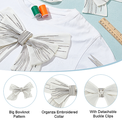 Big Bowknot Decorative Organza Embroidered Collar Trim AJEW-WH0518-41A-1