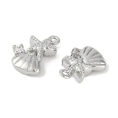 Brass Micro Pave Cubic Zirconia Charms KK-I719-39P-1