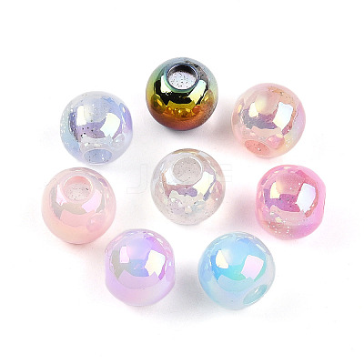 Transparent UV Plating Acrylic Beads OACR-I015-36-1