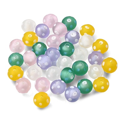 Frosted Handmade Lampwork Beads LA-CBA4A3E-01-1