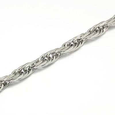 Tarnish Resistant Fashionable 304 Stainless Steel Rope Chain Necklaces for Men STAS-A028-N048P-S-1