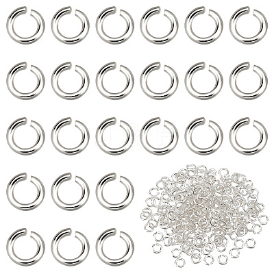 Anti-Tarnish 200Pcs Rhodium Plated 925 Sterling Silver Open Jump Rings STER-PH0001-50-1