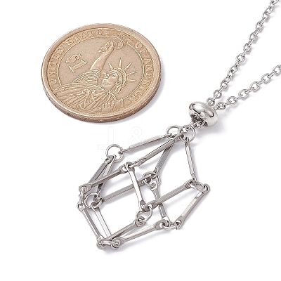 Crystal Holder Cage Necklace X-NJEW-JN04585-1