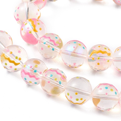 Transparent Glass Beads Strands LAMP-F029-01C-1