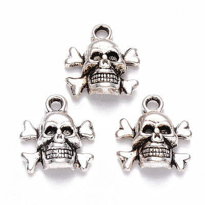 Tibetan Style Alloy Charms X-TIBEP-S319-063AS-RS-1