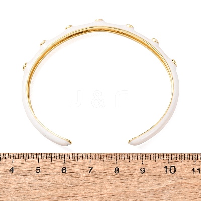 Brass Micro Pave Clear Cubic Zirconia Cuff Bangles for Women BJEW-A163-02G-02-1