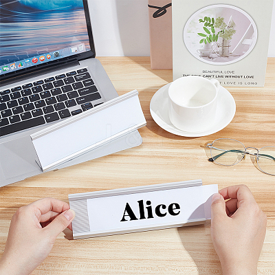L-shaped Aluminum Alloy Name Brand Holders AJEW-WH0009-89-1