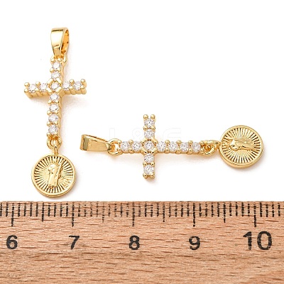 Religion Brass Pave Clear Cubic Zirconia Pendants CU-CBA40F6-01G-1
