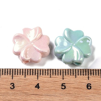 UV Plated Iridescent Opaque Acrylic Beads OACR-G033-01-1